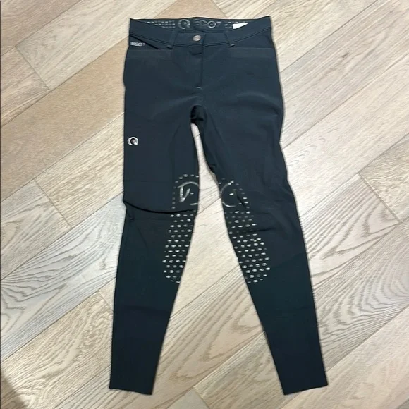 EGO7 slate blue grey riding breeches pants knee patch hunter jumper 26 IT 40 - Picture 1 of 10
